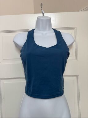 Women's Teal Blue Scoop Neck Athletic Tank Top